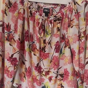INC International Concepts Floral Pink Peasant Blouse